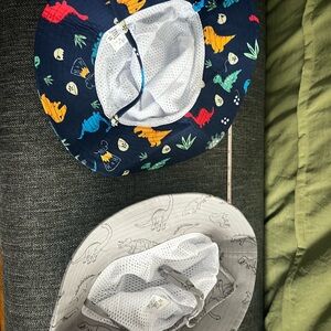 Set of two 50cm Colorful Dinosaur kids Wide Rimmed Bucket Hats. UV protection.